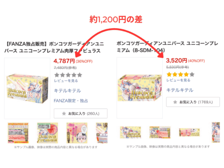 ポンコツガーディアンユニバース ユニコーンプレミアム肉厚ファビュラスと前作の値段差