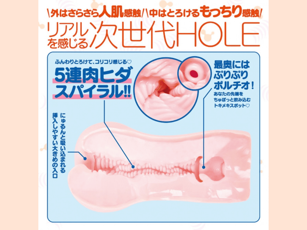 次世代HOLE 極ヒダばーじん 人工皮膚の内部構造